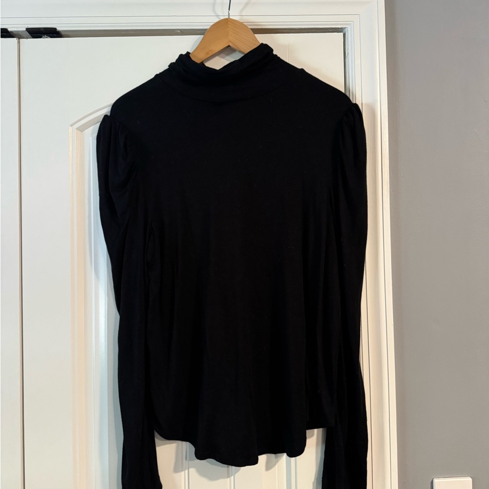 Karen Kane Black Shirred Sleeve Turtleneck Top Size XL - Picture 3 of 7